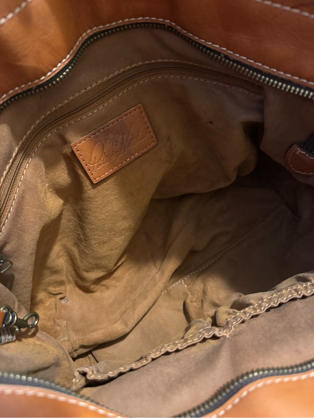 Patricia Nash Bolsena Tote Heritage Caramel Brown Leather Shoulder Bag Purse - Picture 9 of 15